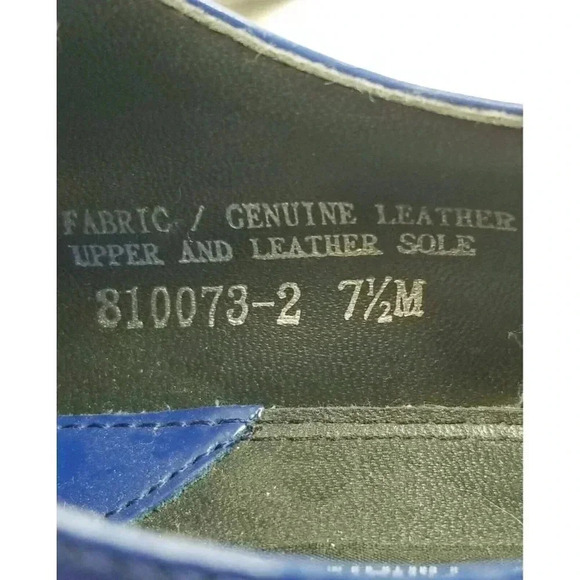 Giorgio Brutini Private Collection 7.5M Men's Blue Satin Fabric Striped Lace Up - Picture 5 of 12